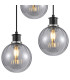 Placid 38cm Round Pendant 3 Light E14 15cm Round Segment Glass Shade Satin Nickel Smoke Plated & Satin Black-6