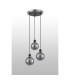 Placid 38cm Round Pendant 3 Light E14 15cm Round Segment Glass Shade Satin Nickel Smoke Plated & Satin Black-7