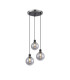 Placid 38cm Round Pendant 3 Light E14 15cm Round Glass Shade Satin Nickel Smoke Plated & Satin Black-1