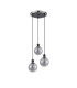 Placid 38cm Round Pendant 3 Light E14 15cm Round Glass Shade Satin Nickel Smoke Plated & Satin Black-4