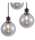 Placid 38cm Round Pendant 3 Light E14 15cm Round Glass Shade Satin Nickel Smoke Plated & Satin Black-6