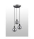 Placid 38cm Round Pendant 3 Light E14 15cm Round Glass Shade Satin Nickel Smoke Plated & Satin Black-7