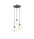 Placid 38cm Round Pendant 3 Light E14 15cm Round Speckled Glass Shade Satin Nickel White & Satin Black-1