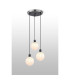 Placid 38cm Round Pendant 3 Light E14 15cm Round Speckled Glass Shade Satin Nickel White & Satin Black-3