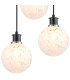 Placid 38cm Round Pendant 3 Light E14 15cm Round Speckled Glass Shade Satin Nickel White & Satin Black-6