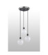Placid 38cm Round Pendant 3 Light E14 15cm Round Speckled Glass Shade Satin Nickel White & Satin Black-7