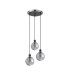 Placid 38cm Round Pendant 3x E14 15cm Round Textured Smooth / Ribbed Glass Shade Satin Nickel Smoke Plated & Satin Black-4