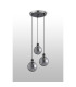 Placid 38cm Round Pendant 3x E14 15cm Round Textured Smooth / Ribbed Glass Shade Satin Nickel Smoke Plated & Satin Black-7