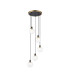 Placid 48cm Round Pendant 5 Light E14 15cm Round Glass Shade Brass Clear & Satin Black-1