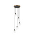 Placid 48cm Round Pendant 5 Light E14 15cm Round Glass Shade Brass Clear & Satin Black-4