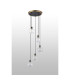 Placid 48cm Round Pendant 5 Light E14 15cm Round Glass Shade Brass Clear & Satin Black-8