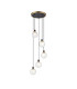 Placid 48cm Round Pendant 5 Light E14 15cm Round Crackled Glass Shade Brass Clear & Satin Black-1