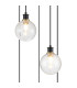 Placid 48cm Round Pendant 5 Light E14 15cm Round Crackled Glass Shade Brass Clear & Satin Black-6