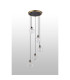Placid 48cm Round Pendant 5 Light E14 15cm Round Crackled Glass Shade Brass Clear & Satin Black-8
