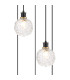 Placid 48cm Round Pendant 5 Light E14 15cm Round Textured Crumple Glass Shade Brass Clear & Satin Black-6