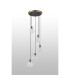 Placid 48cm Round Pendant 5 Light E14 15cm Round Textured Crumple Glass Shade Brass Clear & Satin Black-8