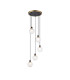 Placid 48cm Round Pendant 5 Light E14 15cm Round Textured Diamond Pattern Glass Shade Brass Clear & Satin Black-1