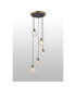 Placid 48cm Round Pendant 5 Light E14 15cm Round Textured Diamond Pattern Glass Shade Brass Clear & Satin Black-3