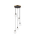 Placid 48cm Round Pendant 5 Light E14 15cm Round Textured Diamond Pattern Glass Shade Brass Clear & Satin Black-4
