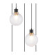 Placid 48cm Round Pendant 5 Light E14 15cm Round Textured Diamond Pattern Glass Shade Brass Clear & Satin Black-6