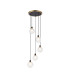 Placid 48cm Round Pendant 5 Light E14 15cm Round Dimpled Glass Shade Brass Clear & Satin Black-1