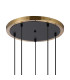 Placid 48cm Round Pendant 5 Light E14 15cm Round Dimpled Glass Shade Brass Clear & Satin Black-4