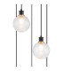 Placid 48cm Round Pendant 5 Light E14 15cm Round Dimpled Glass Shade Brass Clear & Satin Black-5