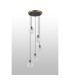 Placid 48cm Round Pendant 5 Light E14 15cm Round Dimpled Glass Shade Brass Clear & Satin Black-7