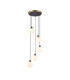 Placid 48cm Round Pendant 5 Light E14 15cm Round White & Grey Marble Effect Glass Shade Brass & Satin Black Framework-1