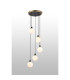 Placid 48cm Round Pendant 5 Light E14 15cm Round White & Grey Marble Effect Glass Shade Brass & Satin Black Framework-3