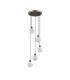Placid 48cm Round Pendant 5 Light E14 15cm Round White & Grey Marble Effect Glass Shade Brass & Satin Black Framework-4