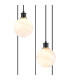 Placid 48cm Round Pendant 5 Light E14 15cm Round White & Grey Marble Effect Glass Shade Brass & Satin Black Framework-6