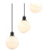 Placid 48cm Round Pendant 5 Light E14 15cm Round White & Grey Marble Effect Glass Shade Brass & Satin Black Framework-7