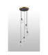 Placid 48cm Round Pendant 5 Light E14 15cm Round Textured Melting Glass Shade Brass Clear & Satin Black-8