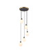 Placid 48cm Round Pendant 5 Light E14 15cm Round Glass Shade Brass Opal & Satin Black-1