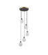 Placid 48cm Round Pendant 5 Light E14 15cm Round Glass Shade Brass Opal & Satin Black-4