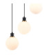 Placid 48cm Round Pendant 5 Light E14 15cm Round Glass Shade Brass Opal & Satin Black-7