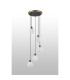 Placid 48cm Round Pendant 5 Light E14 15cm Round Glass Shade Brass Opal & Satin Black-8