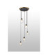 Placid 48cm Round Pendant 5 Light E14 15cm Round Ribbed Glass Shade Brass Clear & Satin Black-3