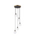 Placid 48cm Round Pendant 5 Light E14 15cm Round Ribbed Glass Shade Brass Clear & Satin Black-4