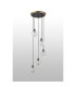 Placid 48cm Round Pendant 5 Light E14 15cm Round Ribbed Glass Shade Brass Clear & Satin Black-8