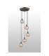 Placid 48cm Round Pendant 5 Light E14 15cm Round Segment Glass Shade Brass Amber Plated & Satin Black-3