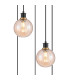 Placid 48cm Round Pendant 5 Light E14 15cm Round Segment Glass Shade Brass Amber Plated & Satin Black-6