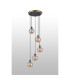 Placid 48cm Round Pendant 5 Light E14 15cm Round Segment Glass Shade Brass Amber Plated & Satin Black-8