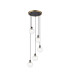 Placid 48cm Round Pendant 5 Light E14 15cm Round Segment Glass Shade Brass Clear & Satin Black-1