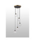 Placid 48cm Round Pendant 5 Light E14 15cm Round Segment Glass Shade Brass Clear & Satin Black-3