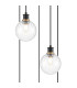 Placid 48cm Round Pendant 5 Light E14 15cm Round Segment Glass Shade Brass Clear & Satin Black-6