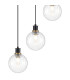 Placid 48cm Round Pendant 5 Light E14 15cm Round Segment Glass Shade Brass Clear & Satin Black-7