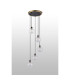 Placid 48cm Round Pendant 5 Light E14 15cm Round Segment Glass Shade Brass Clear & Satin Black-8