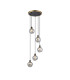 Placid 48cm Round Pendant 5 Light E14 15cm Round Segment Glass Shade Brass Smoke Plated & Satin Black-1